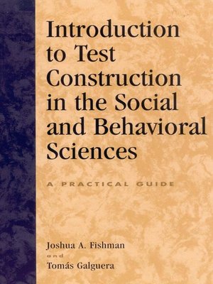 cover image of Introduction to Test Construction in the Social and Behavioral Sciences